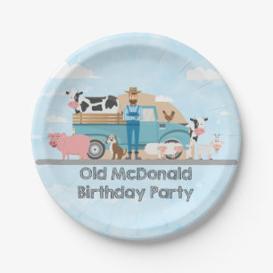 Old McDonald Farm Birthday Party  Paper Plate