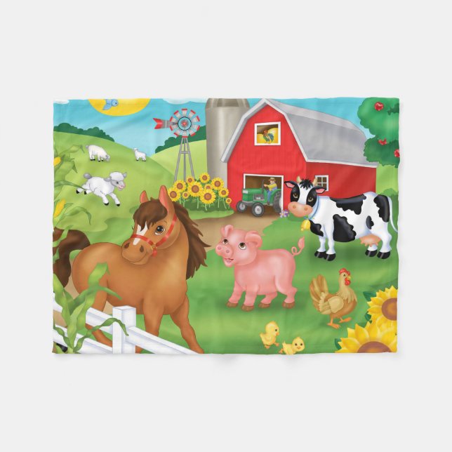 Old McDonald's Farm Flannel Blanket (Front (Horizontal))
