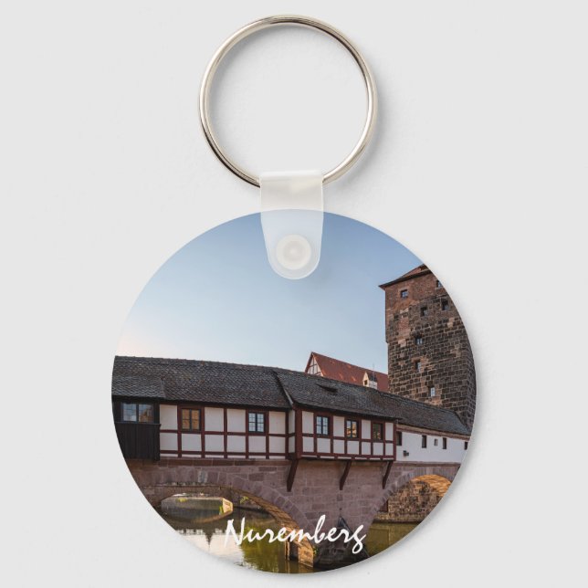 Old mediaeval bridge in Nuremberg, Germany Key Ring (Front)