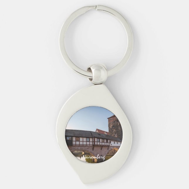 Old mediaeval bridge in Nuremberg, Germany Key Ring (Front)