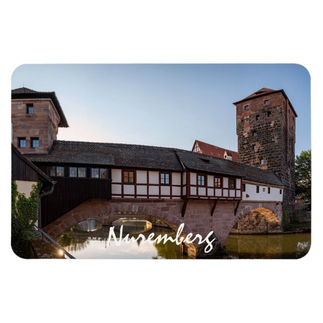 Old mediaeval bridge in Nuremberg, Germany Magnet (Horizontal)