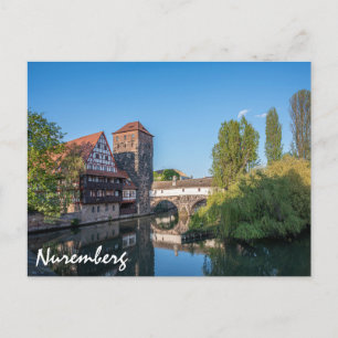 Old mediaeval bridge in Nuremberg, Germany Postcard