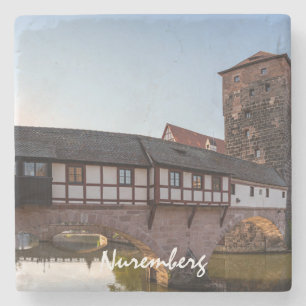 Old mediaeval bridge in Nuremberg, Germany Stone Coaster