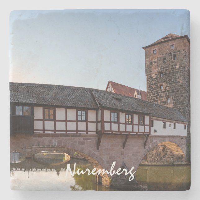 Old mediaeval bridge in Nuremberg, Germany Stone Coaster (Front)