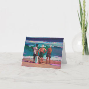 Old Men at the Beach Card