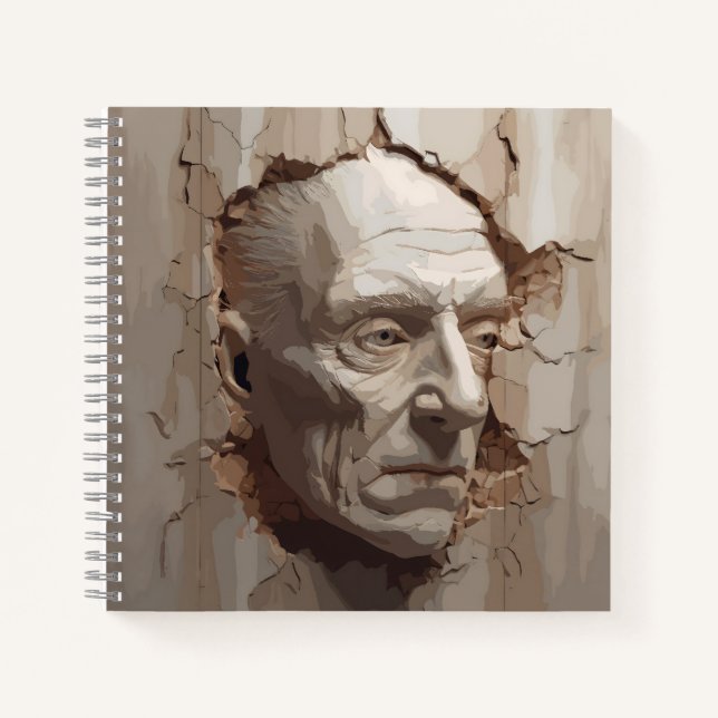 Old Men Face Protruding From The Old Plaster Notebook (Front)