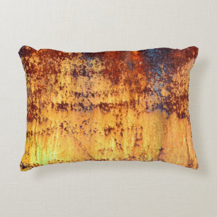 Old metal iron rust background and texture decorative cushion