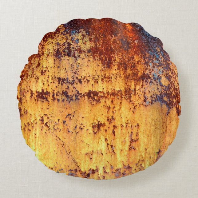 Old metal iron rust background and texture,  metal round cushion (Front)