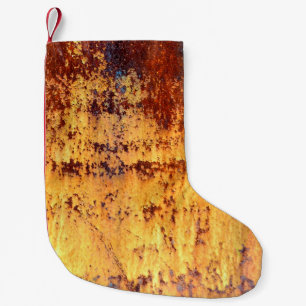 Old metal iron rust background and texture, metal small christmas stocking