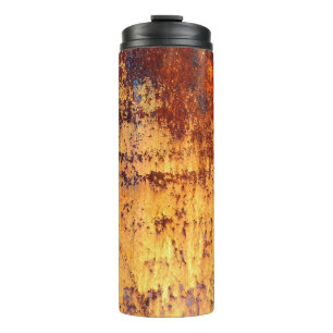 Old metal iron rust background and texture,  metal thermal tumbler