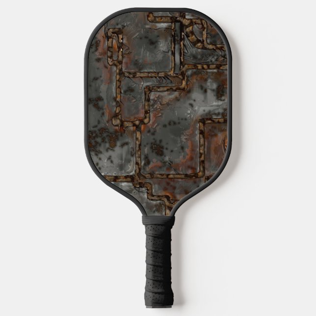 Old Metal Wall B Pickleball Paddle (Front)