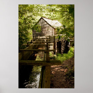 Old Mill and Waterwheel Poster