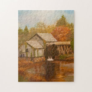 Old Mill In Autumn Jigsaw Puzzle