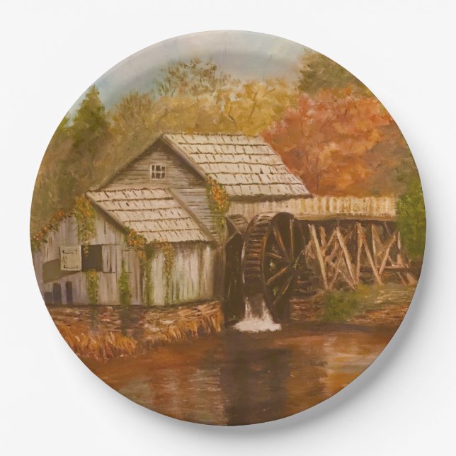 Old Mill Paper Plate (Front)
