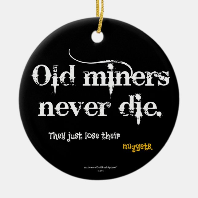 Old Miners Nuggets Ceramic Tree Decoration (Front)