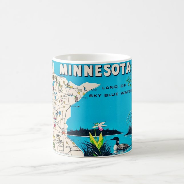 Old Minnesota Map Postcard Mug (Center)