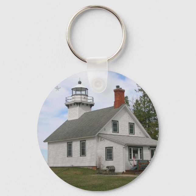 Old Mission Point Light, MI Keychain (Front)