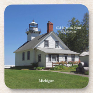 Old Mission Point Lighthouse 6 plastic coasters