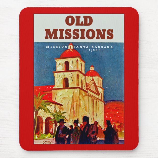 Old Missions ~ Santa Barbara Mouse Mat (Front)