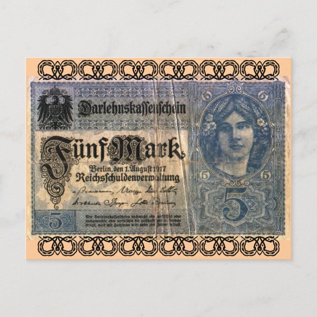 Old Money: 5 German Mark Postcard (Front)