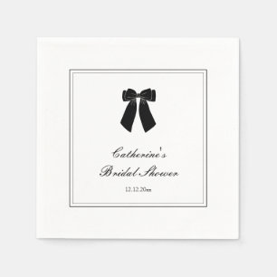 Old Money Aesthetic Black and White Bridal Shower Napkin