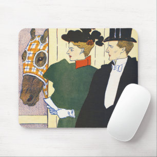Old Money Aesthetic Vintage Horse Racing Print Mouse Mat