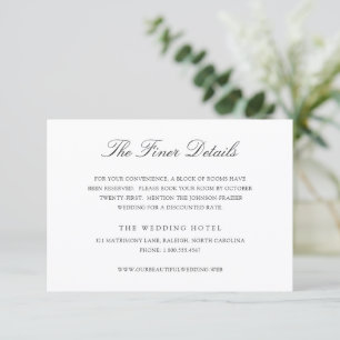 Old Money Black and White Classic Wedding Enclosure Card