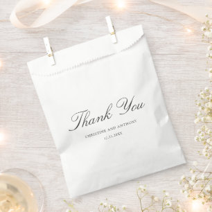 Old Money Black and White Classic Wedding Favour Bags