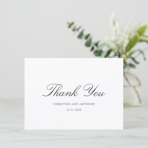 Old Money Black and White Classic Wedding Thank You Card