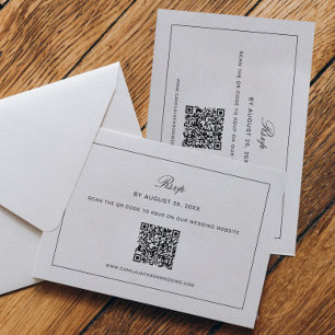 Old Money Black and White Wedding RSVP Enclosure Card