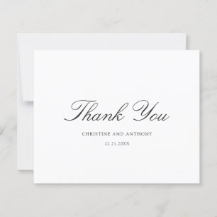 Old Money Black and White Wedding Thank You Card