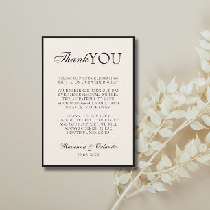 Old Money Black Ivory Timeless Thank You Card