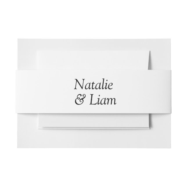 Old Money Black & White Retro Unique Wedding  Invitation Belly Band (Front Example)