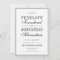 Old Money Black White Serif Script Names Wedding