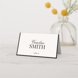 Old Money Black & White Wedding | Place Card