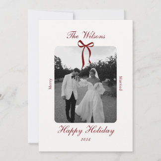 Old Money Burgundy Photo Christmas Holiday Card