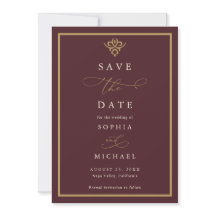 Old Money Burgundy Save The Date