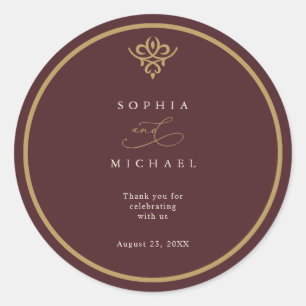 Old Money Burgundy Wedding Sticker