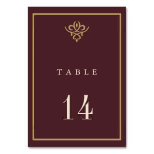 Old Money Burgundy Wedding Table Card