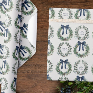 Old Money Christmas Wreath Personalised Wrapping Paper