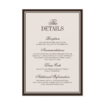 Old Money Classic Brown Cream Wedding Details