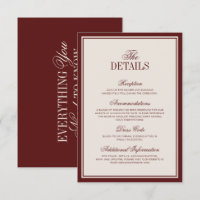 Old Money Classic Burgundy Cream Wedding Details