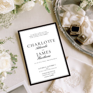 Old Money Classic Typography Wedding Invitation