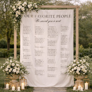 Old Money Classy Fabric Wedding Seating Chart Sign Tapestry