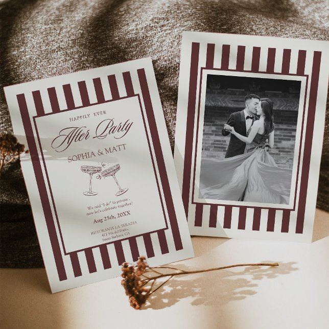 Old Money Elopement Wedding Invitation Red (Old Money Elopement Wedding Invitation terracota)