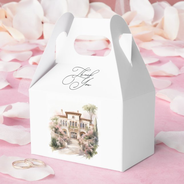 Old Money European Villa-Inspired Luxury Wedding Favour Box (Wedding)