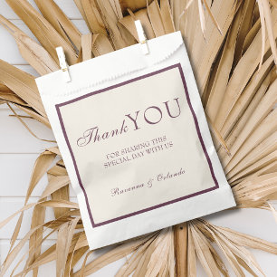 Old Money Fig Ivory Thank You Wedding Favour Bags