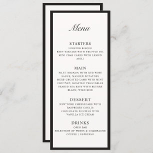 Old Money Framed Ivory Wedding Flat Menu