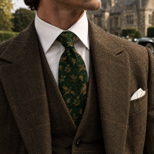 Old Money Grouse Heritage Forest Green Oak Tie