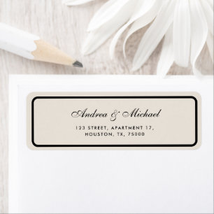 Old Money Ivory & Black Wedding Return Address